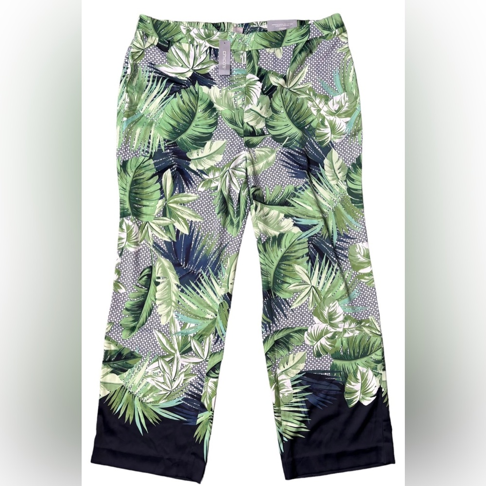 NWT Chico’s Palm-Print Pants